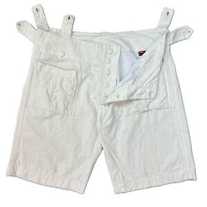 Vintage DIESEL RESIN Coated White Cotton 3 Pocket Luxury Designer Cargo Shorts ✨